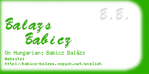 balazs babicz business card